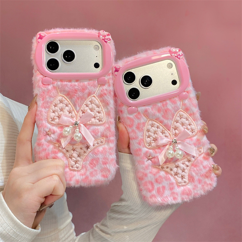 Apple Iphone 16 - Pearl Bikini Design Plush Case For