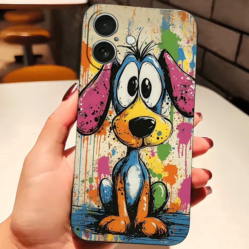 Apple Iphone 16 - Graffiti Colored Puppy TPU Phone Case