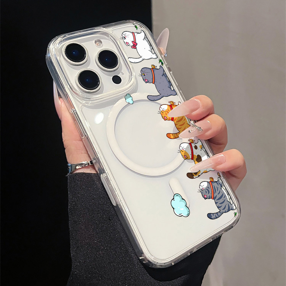 Apple Iphone 16 - Cute Cartoon Cat Clear Phone Case