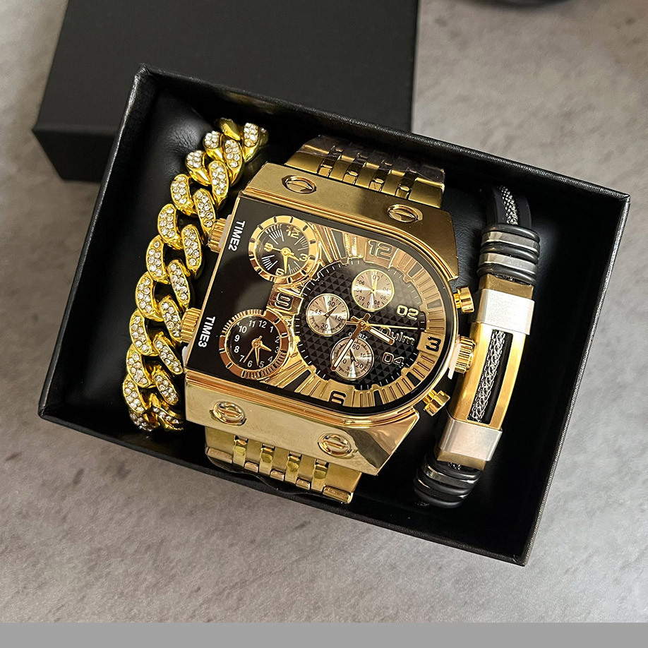 Men's luxury rectangular gold  - Smartwatch Faces ulasan dan harga