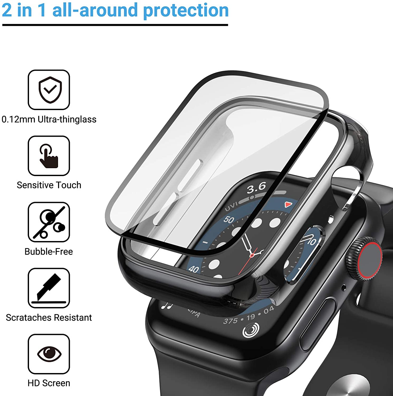Glass+cover For Apple Watch Ca - Apple Smartwatch Accessories ulasan dan harga
