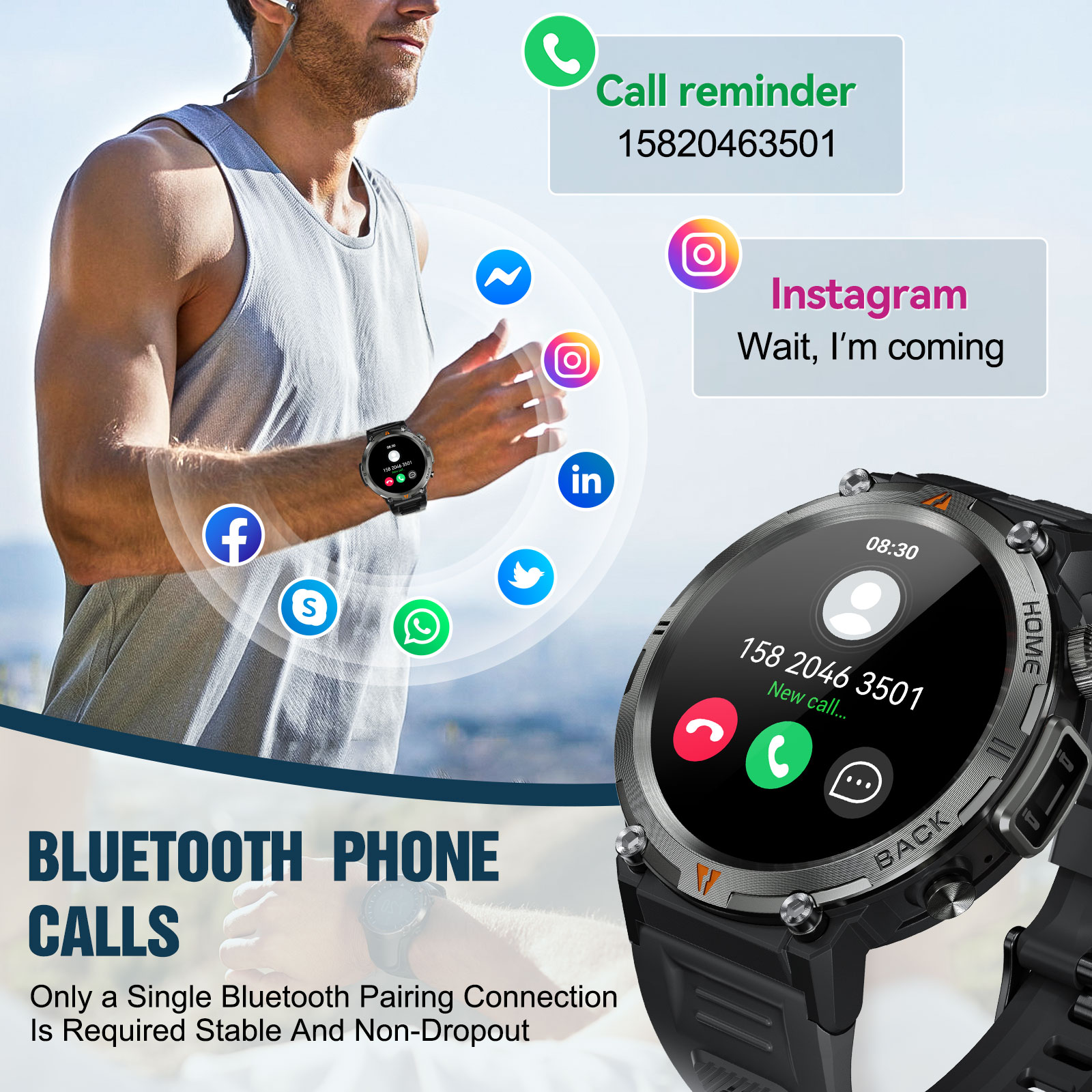 EIGIIS KE3 Bluetooth Call Smar - Smartwatch Faces ulasan dan harga