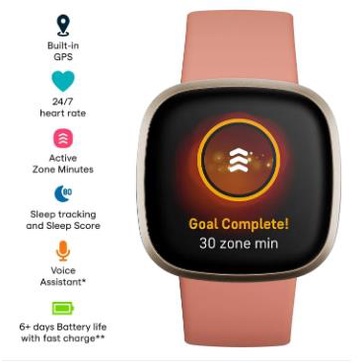 Fitbit Versa 3 Motivational He - Smartwatch X ulasan dan harga
