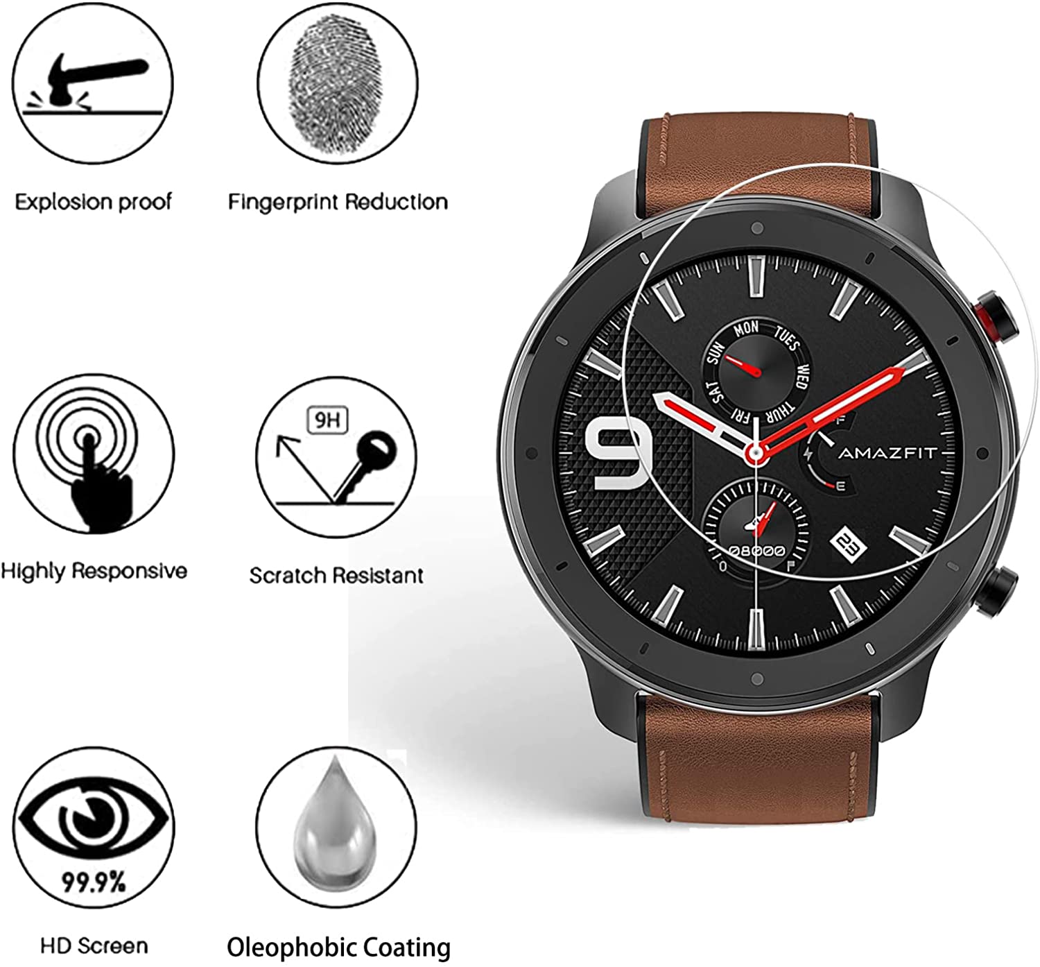 9H Tempered Glass Film For Ama - Watch Face Protector ulasan dan harga